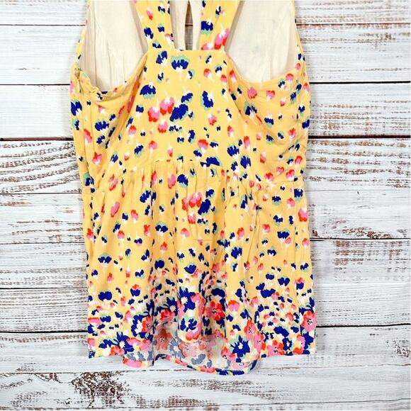 ModCloth Women's Keyhole Floral Sleeveless Tank Top Blouse Multi-Color Small - Picture 9 of 11